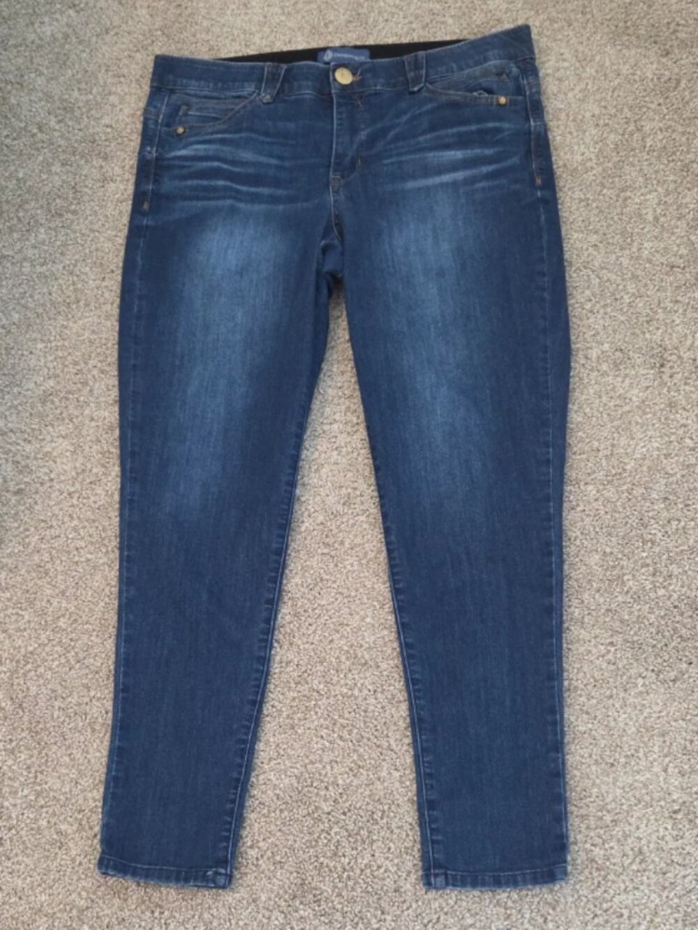 Democracy "Ab" Solution Stretch Dark Indigo Skinny Jeans Sz 16